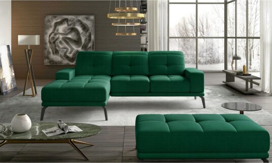 Hjørnesofa Eltap Torrense 265x175x98 cm Monolith 37 Grønn Venstre