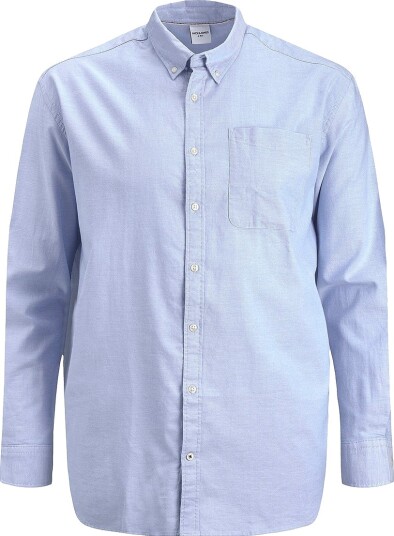 Jack & Jones Plus Skjorte Jjeoxford Shirt L/S S21pls Blå