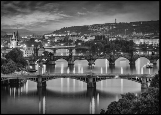 Prague Night Bridges Plakat / 21x30 Prague Night Bridges Plakat / 21x30
