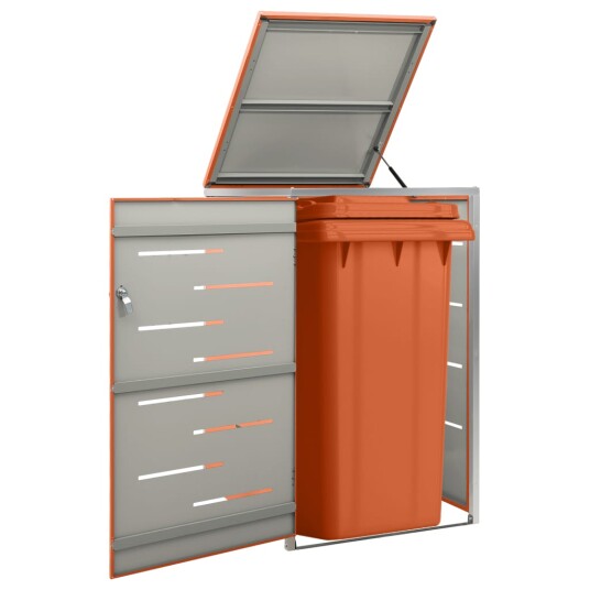 vidaXL Søppeldunkskur enkelt 69x77,5x115 cm rustfritt stål