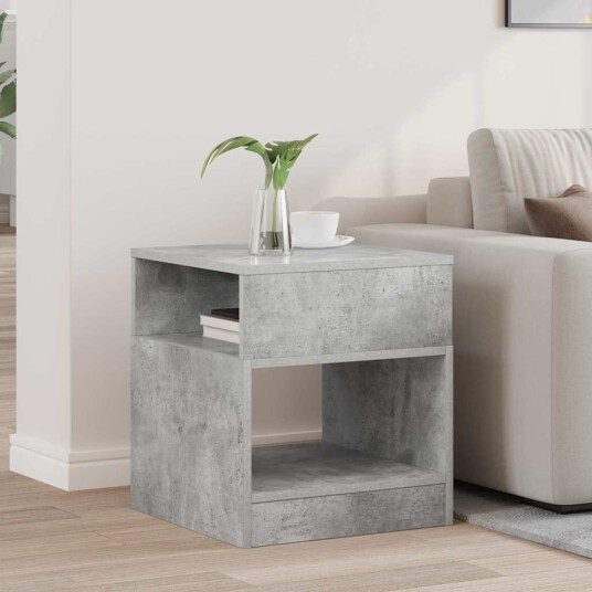vidaXL Avlastningsbord Betonggrå 40,5 x 40 x 45 cm Konstruert tre