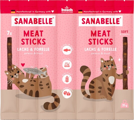 Sanabelle Meat Sticks Laks & Ørret 35 G