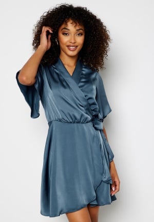 VERO MODA Amelia S/S Wrap Dress Vintage Indigo L