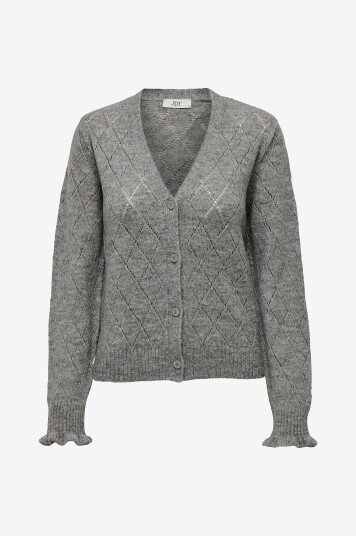 Jdy Kardigan jdyLetty L/S V neck Struc Cardigan Knt Grå