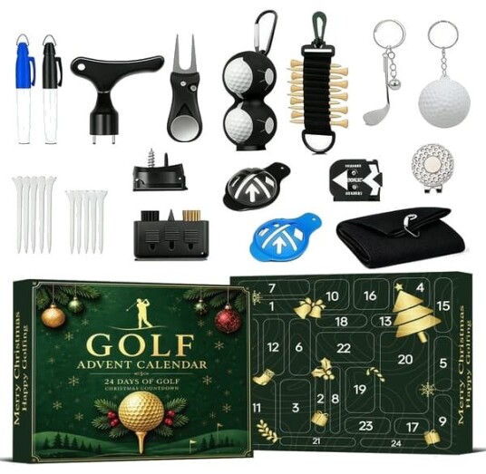 2026 Ny golfadventskalender 2026 Voksen 24 dager Golfspillerens nedtellingsgaver Komplett sett med golfverktøy og tilbehør