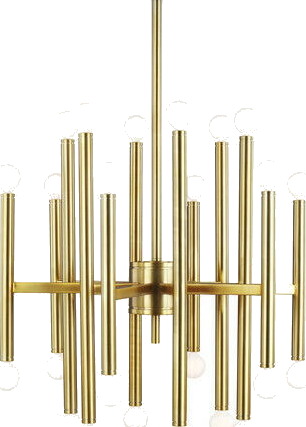 Loire Chandelier Polished Nickel/Clear Glass L