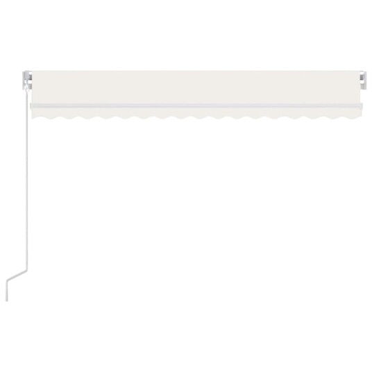 vidaXL Manuell uttrekkbar markise med LED 450x300 cm kremhvit