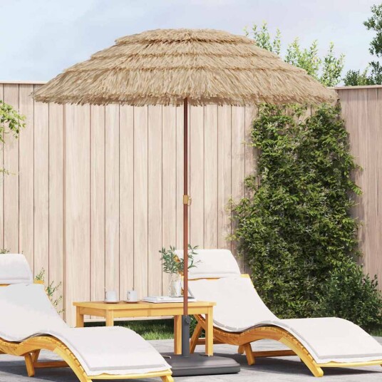 vidaXL Strandparasol Brun Ø 160 x 196 cm Stål