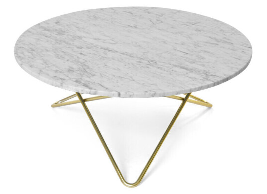 Ox Denmarq O Table salongbord marmor hvit, messingstativ Ox Denmarq O Table salongbord marmor hvit, messingstativ