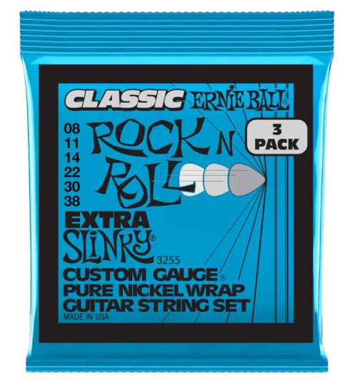 Ernie Ball Eb-3255 Classic Extra Slinky 008-038 3-Pack