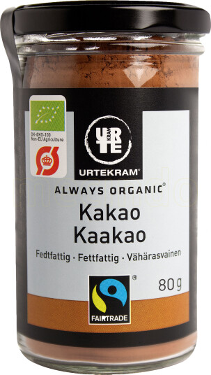 Urtekram Kakao fairtrade 10-12% Ø 80g Urtekram Kakao fairtrade 10-12% Ø 80g