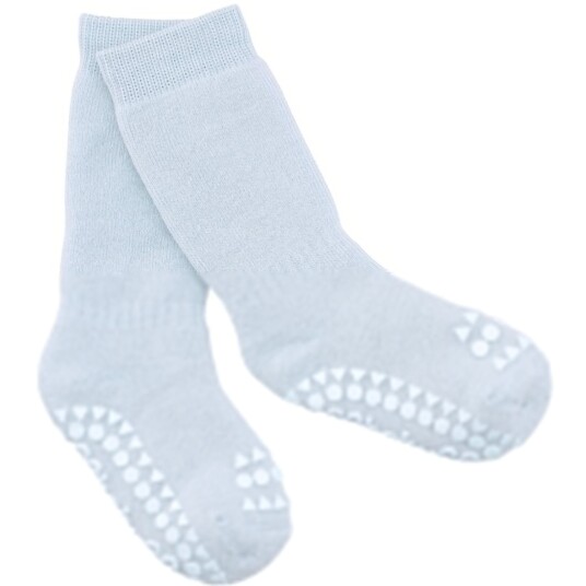 Gobabygo Sky Blue Non-Slip Strømper Organic Terry Bomull 17-19