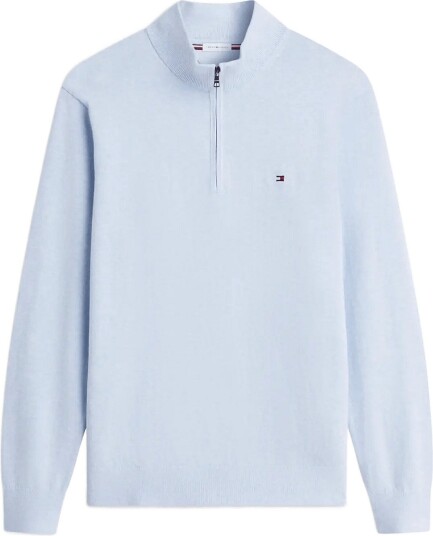 Tommy Hilfiger Essential Cotton Zip Mock Blue S