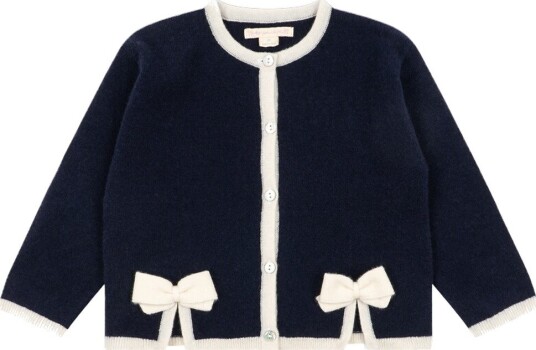 Konges Sløjd Cardigan Ull Alette Navy Blazer m. Buer Konges Sløjd 7 8 år (122 128) Cardigan Hvit Marineblå
