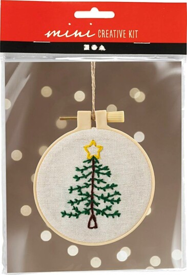 Creativ Company Mini DIY Kit Brodering Julegran