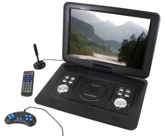 Bærbar DVDSpiller Med 154 Tommer Skjerm Og Innebygget DvbT2 HdTuner
