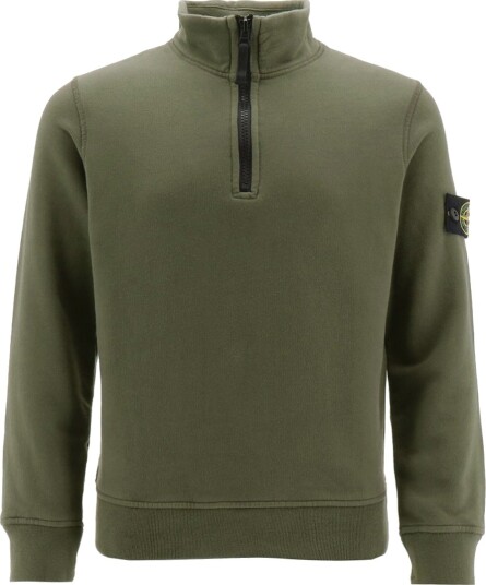 Stone Island Collegegenser m. Glidelås Militær Green Stone Island 14 år 164 Collegegenser Armygrønn