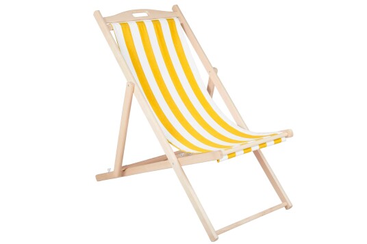 Brafab Dingla strandstol Gul/hvit Gul