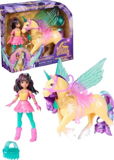 Unicorn Academy Wing Magic Leaf Ava Dukke Og Enhjørning Med Vinger