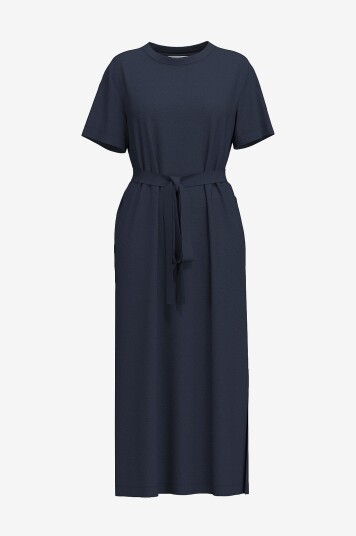 Selected Women Maxikjole slfEssential SS Pocket Ankle Dress Blå