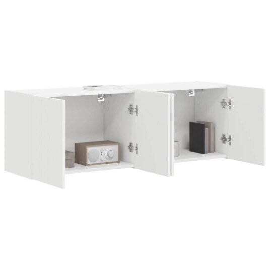  TV Veggskap 2 pcs Hvit 59,5 x 31 x 40 cm Konstruert tre
