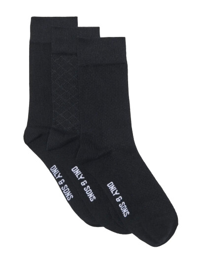 ONLY & SONS Onsbasic Cotton Sock 3 Pack Noos Black 43 46