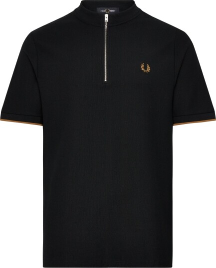 Fred Perry Tipped Cuff Pique Tee   Black   L