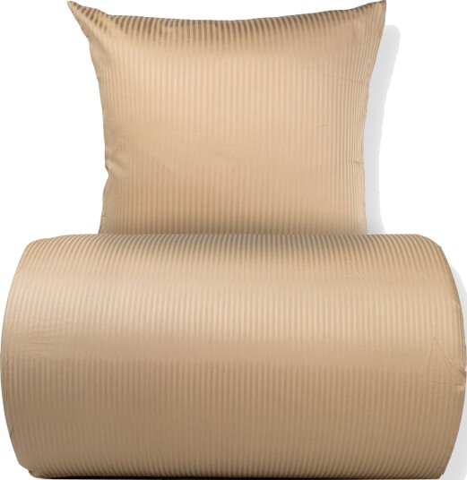 By Borg Sengetøy 140x200 cm   egyptisk bomull   beige jacquardvevde striper
