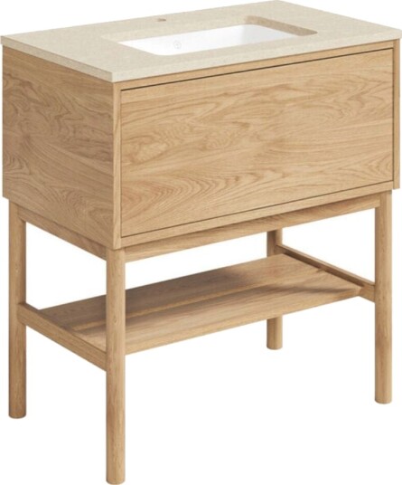 Gustavsberg Ducentic Servantskap med Benramme Lys eik / 80cm Beige Royal 1 Hull for Kran Gustavsberg Ducentic Servantskap med Benramme Lys eik / 80cm Beige Royal 1 Hull for Kran