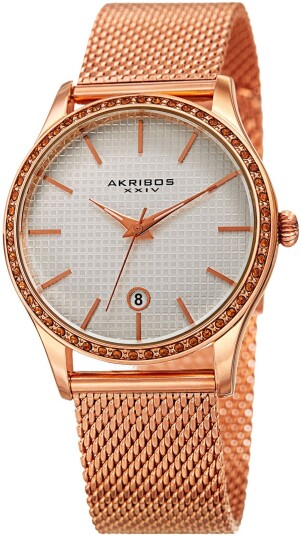 Akribos XXIV Dameklokke AK967RG Hvit/Rose gulltonet stål Ø38 mm