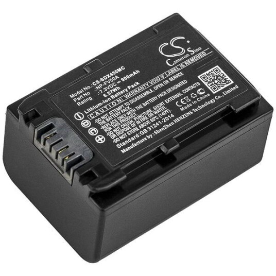 Sony FDR-AX60 batteri (900 mAh 7.3 V, Sort) Sony FDR-AX60 batteri (900 mAh 7.3 V, Sort)