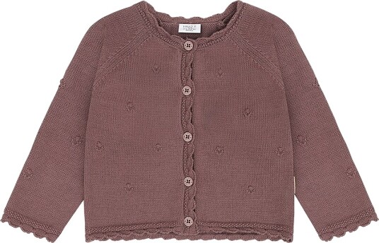 Hust and Claire Cardigan Strikk HcCilja Pointelle Plum Hust and Claire 3 år (98) Cardigan Brun Lilla