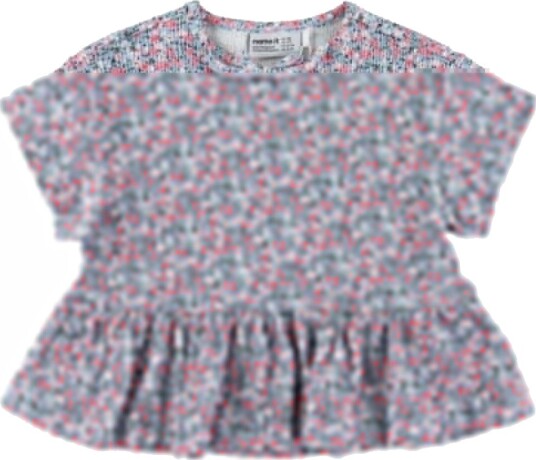 Name It T-skjorte - NmfKatrina - Rib - Dempet Blue - Name It - 5 år (110) - T-skjorte Lyseblå Rosa