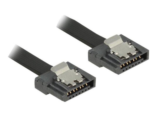 Delock SATA-kabel 70 cm Rød Låst - Hunn til Hunn
