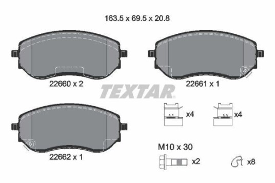 Bremseklosser TEXTAR 2266001 Bremseklosser TEXTAR 2266001