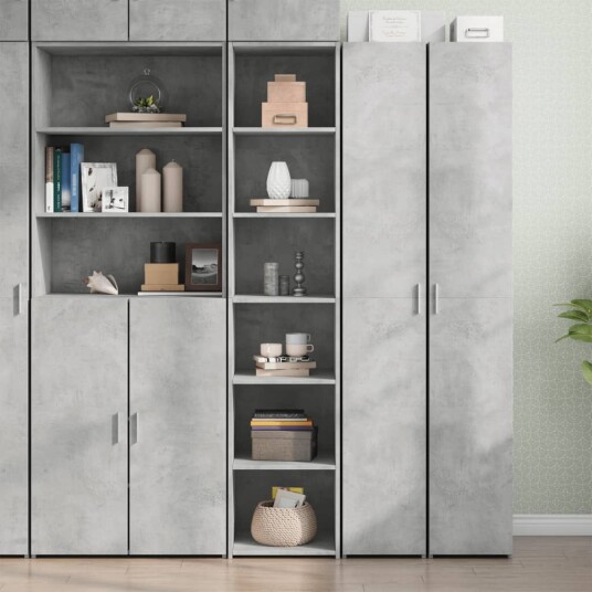 Highboard betonggrå 40x41x185 cm konstruert tre 8721102655753