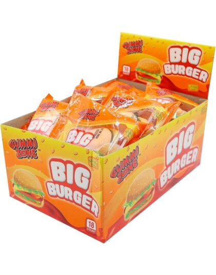18 stk Gummi Zone Stor Vingummi Burger   Hel Eske