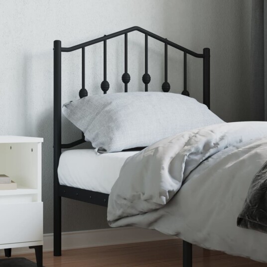 Sengegavl i metall svart 75 cm 8721012211247