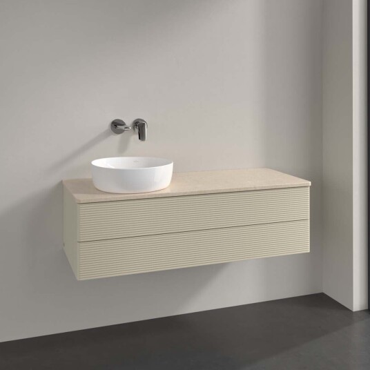 Villeroy & Boch Antao Servantskap med 2 skuffer 120x50x36 cm m/lys Grå Matt/Crème