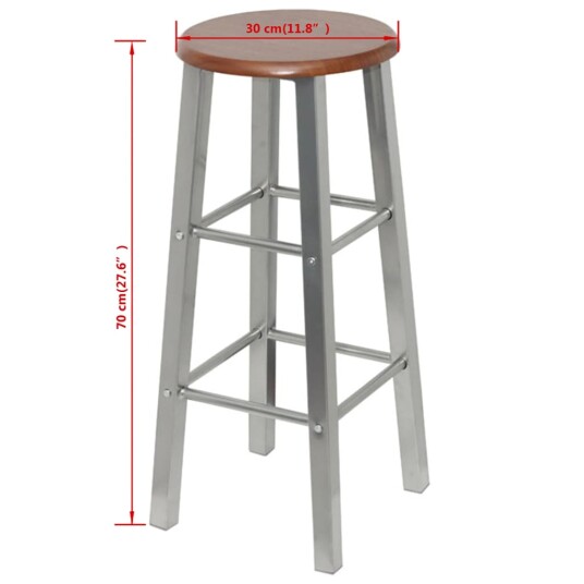 vidaXL Barkrakk 2 stk metall med MDF-sete vidaXL Barkrakk 2 stk metall med MDF-sete