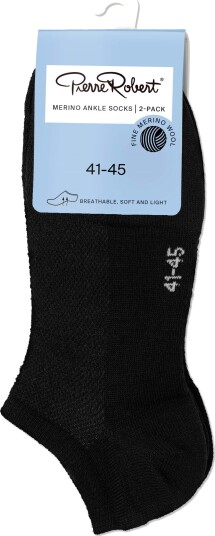 Pierre Robert Merino Ankle Socks X2 Black 41 45