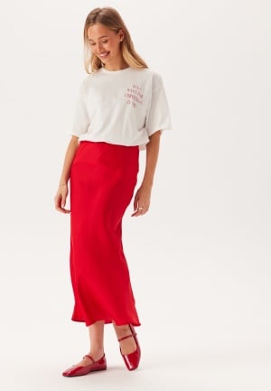 VILA Viellette Hw Long Skirt Barbados Cherry 38