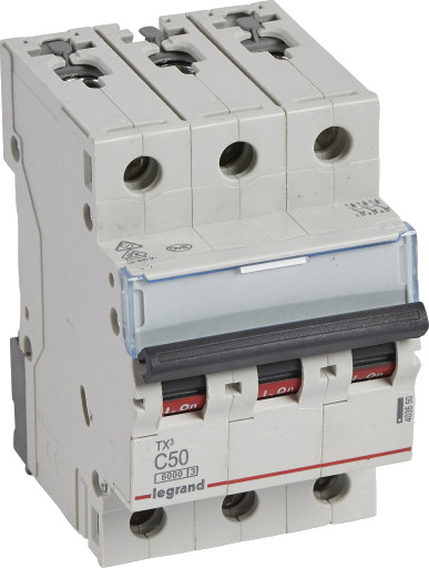 Legrand TX3 MCB automatsikring C50 3P 3M 6/6kA