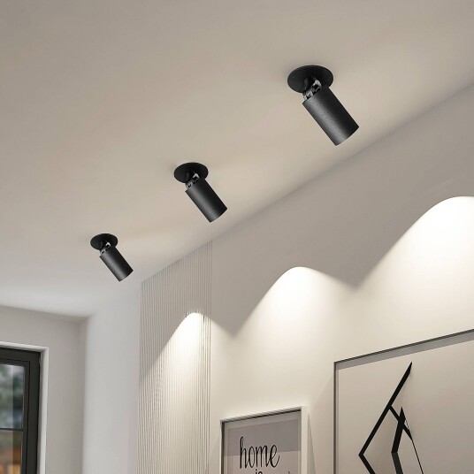Arcchio innfelt spot Davin svart sylinder sett med 3 stk