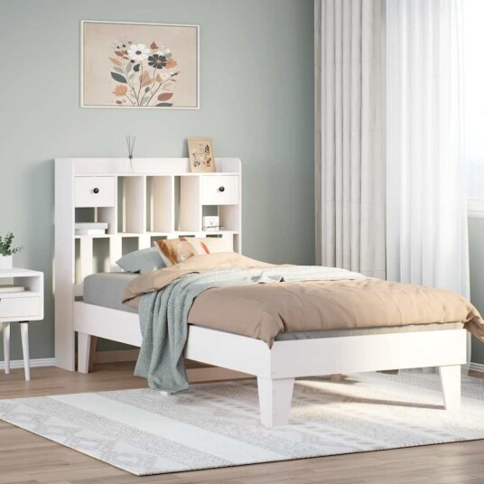  Sengeramme uten madrass hvit 90x190 cm heltre furu