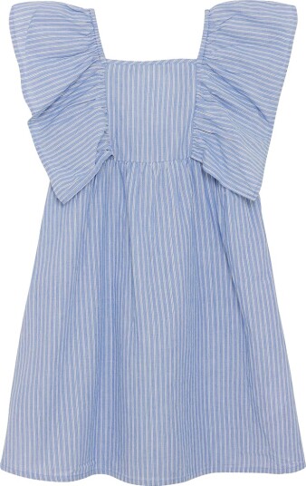 Creamie Dress Woven Stripe Blue 110
