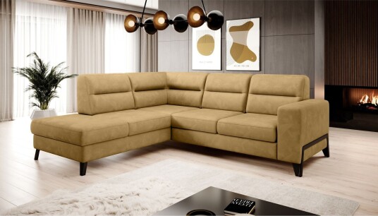 Anglika Sofa m. Sjeselong 4 seters   Gul