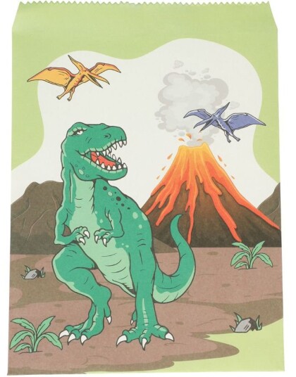 8 stk Jurassic Dino Godteposer i Papir