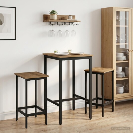 vidaXL Barstol 2 stk. Artisan eik 40 x 32 x 64 cm Konstruert tre vidaXL Barstol 2 stk. Artisan eik 40 x 32 x 64 cm Konstruert tre