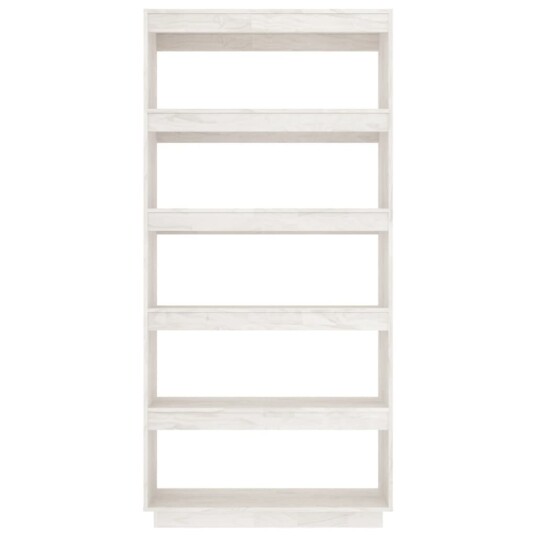 vidaXL Bokhylle/romdeler hvit 80x35x167 cm heltre furu